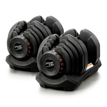 Powertrain 2x 40kg Adjustable Dumbbell Home Gym Exercise Equipment Free Weights