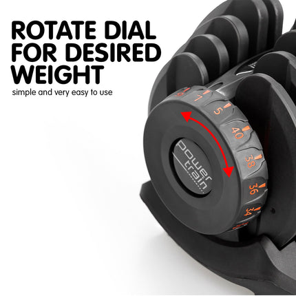Powertrain 80kg Adjustable Dumbbell Set W Stand Home Gym Exercise Free Weights
