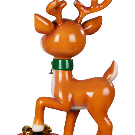 Christmas Reindeer Display - Cute Baby Reindeer with Present - 89cm