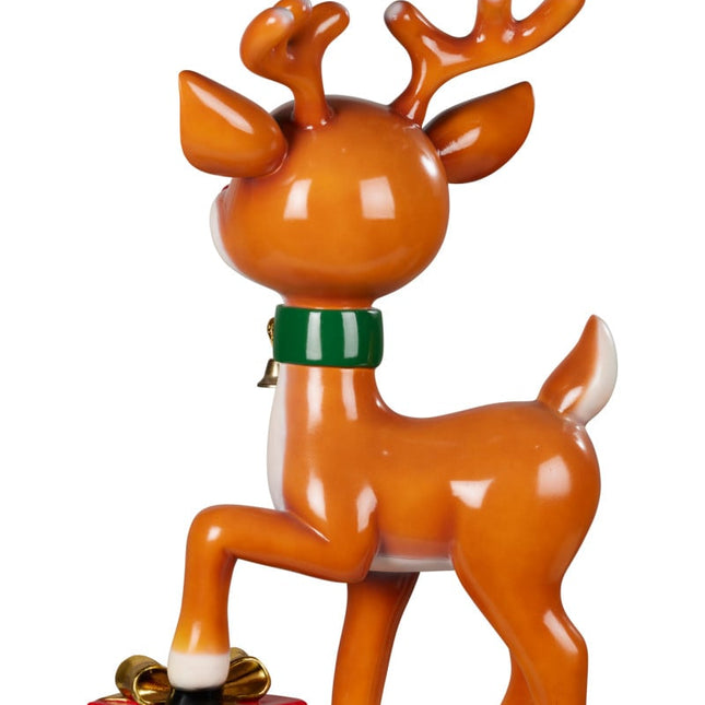 Christmas Reindeer Display - Cute Baby Reindeer with Present - 89cm