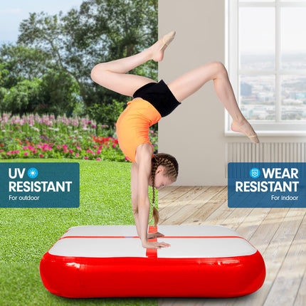 Powertrain 1m Air Inflatable Tumbling Mat Block - Red