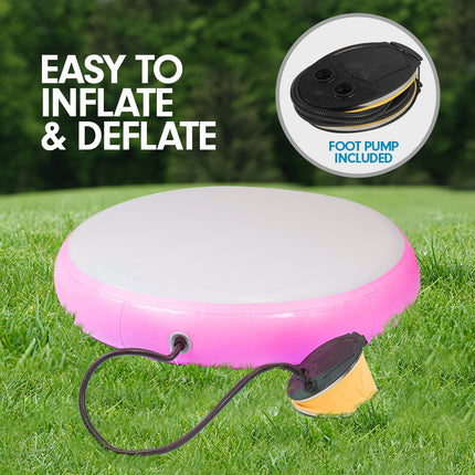 Powertrain 1m Air Track Spot Round Inflatable Tumbling Mat - Pink