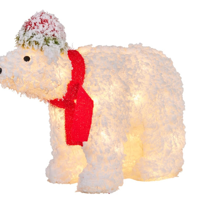 Christmas Polar Bear with Lights & Snowy Finish - 43cm