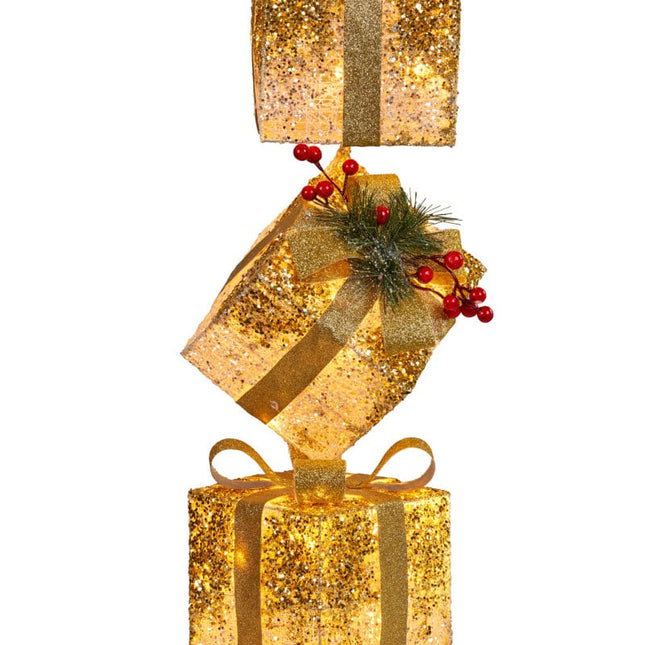 Christmas Present Display Stack with Light 63cm