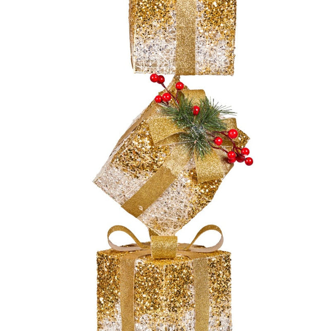 Christmas Present Display Stack with Light 63cm