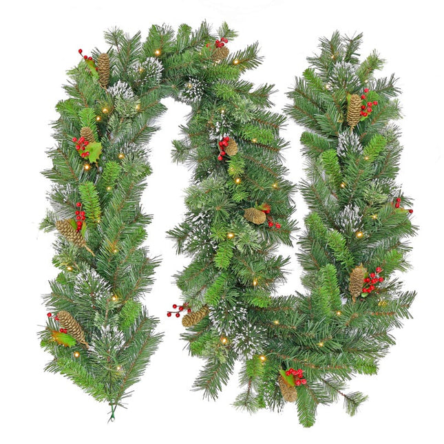 Christmas Garland with Lights - Battery Operated 274cm Wintry Pine