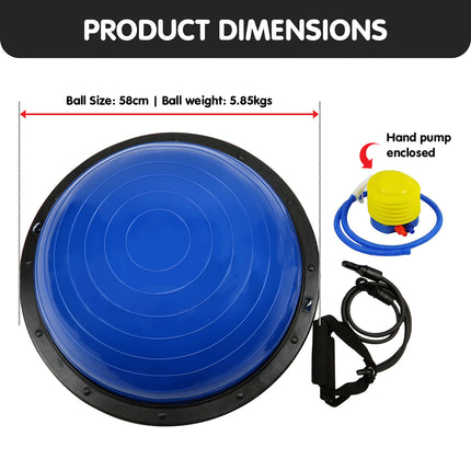 Powertrain Fitness Yoga Ball Home Gym Workout Balance Trainer - Blue