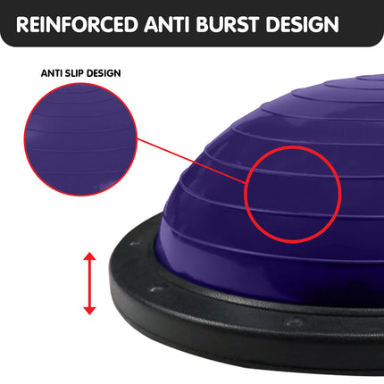 Powertrain Fitness Yoga Ball Home Gym Workout Balance Trainer - Purple