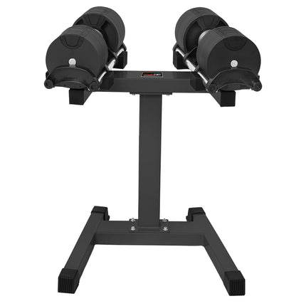 Powertrain Eon 2 x 45kg Adjustable Dumbbells w/ Stand Heavy-Duty Storage Rack Home Gym 9 Streng