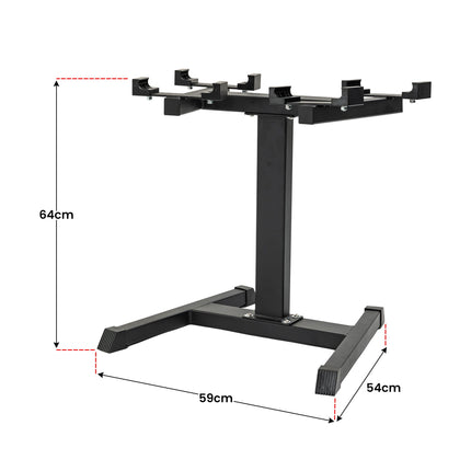 Powertrain Eon 2 x 45kg Adjustable Dumbbells w/ Stand Heavy-Duty Storage Rack Home Gym 9 Streng