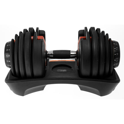 Powertrain 24kg Adjustable Dumbbell Home Gym Exercise Weights Free Workout Red