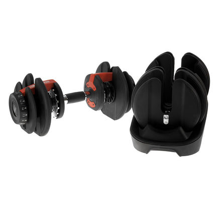 Powertrain 24kg Adjustable Dumbbell Home Gym Exercise Weights Free Workout Red