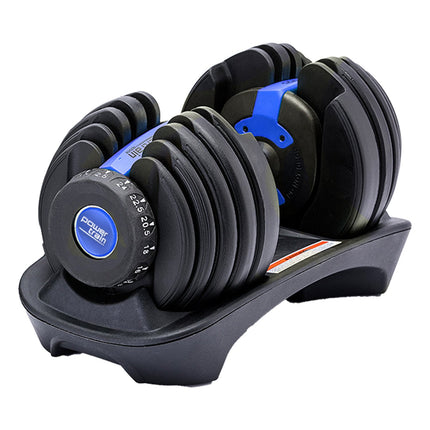 Powertrain 24kg Adjustable Dumbbell Home Gym Exercise Weights Free Workout Blue