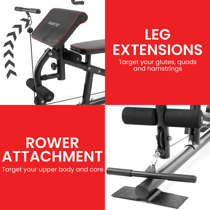Powertrain Multi Station Home Gym with 68kg Weights Preacher Curl Pad