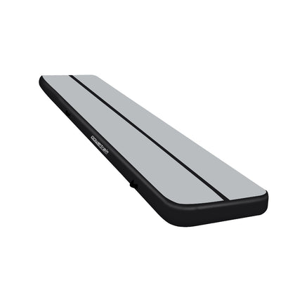 Powertrain 4m x 1m Air Track Inflatable Gymnastics Mat - Grey Black