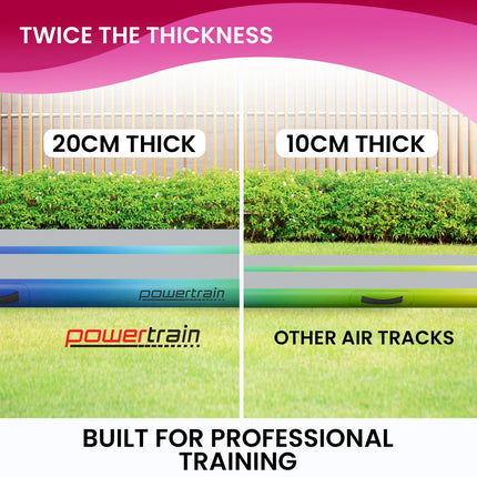 Powertrain 4m x 1m Air Track Inflatable Gymnastics Mat - Rainbow