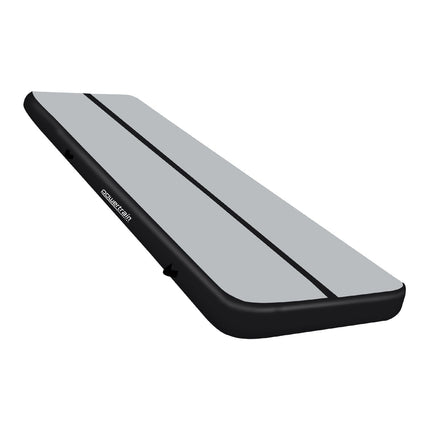 Powertrain 6m x 2m x 20cm Air Track Gymnastics Mat Tumbling Exercise - Grey Black
