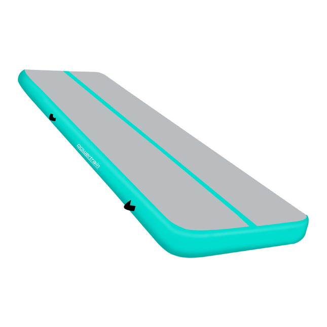 Powertrain 6m x 2m x 20cm Air Track Gymnastics Mat Tumbling Exercise - Grey Green