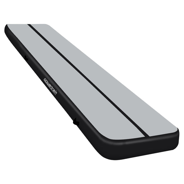 Powertrain 7m x 1m x 20cm Air Track Inflatable Tumbling Mat Gymnastics - Grey Black