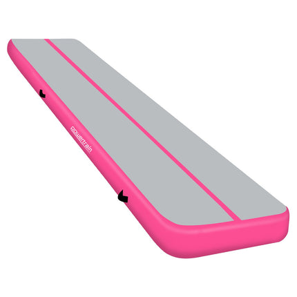 Powertrain 7m x 1m x 20cm Air Track Inflatable Gymnastics Mat Tumbling - Grey Pink