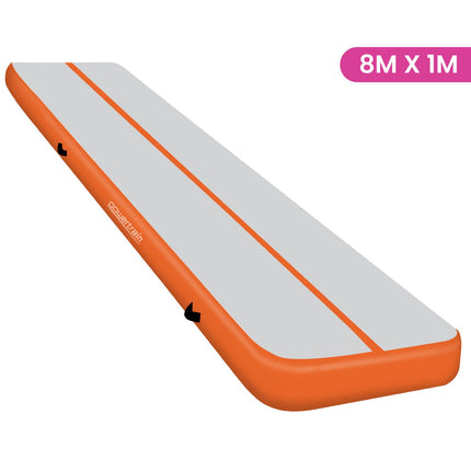 Powertrain 4m x 1m Air Track Inflatable Gymnastics Mat - Orange