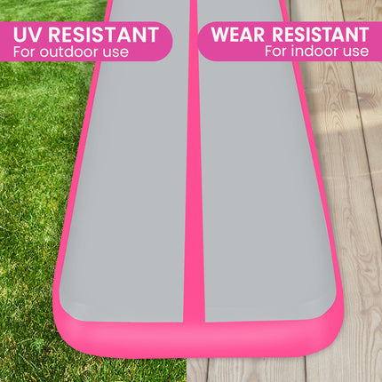 Powertrain 5m x 1m Air Track Inflatable Gymnastics Mat - Pink