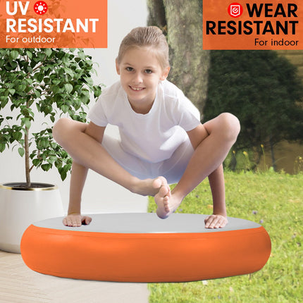 Powertrain 1m Air Track Spot Round Inflatable Tumbling Mat - Orange