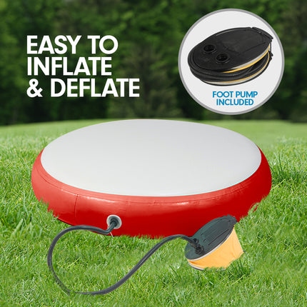 Powertrain 1m Air Track Spot Round Inflatable Tumbling Mat - Red