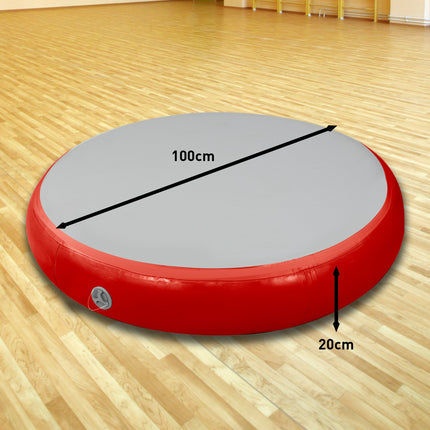 Powertrain 1m Air Track Spot Round Inflatable Tumbling Mat - Red
