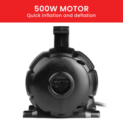 Powertrain 500W Electric Air Pump for Air Track Mat, Air Mattress, Pool Floats and Toys