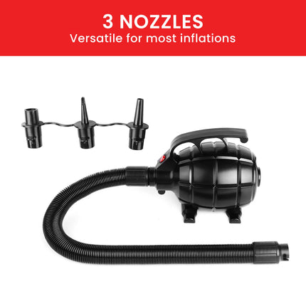 Powertrain 500W Electric Air Pump for Air Track Mat, Air Mattress, Pool Floats and Toys