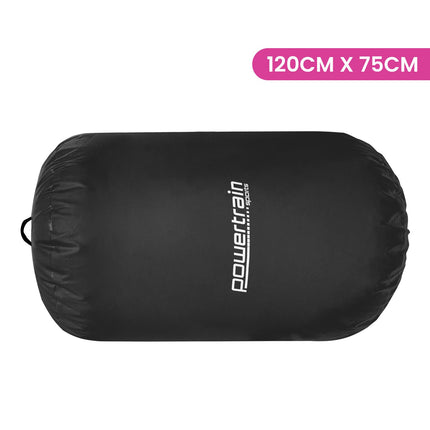 Powertrain Inflatable Air Barrel Exercise Roller 120cm x 75cm - Black