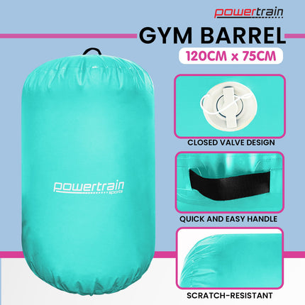 Powertrain Inflatable Air Barrel Exercise Roller 120cm x 75cm - Green