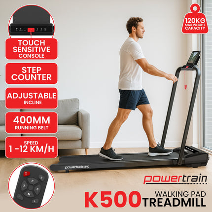Powertrain K500 Walking Pad Treadmill 2 in 1 Foldable Walking & Running Machine w/2.5HP Motor D