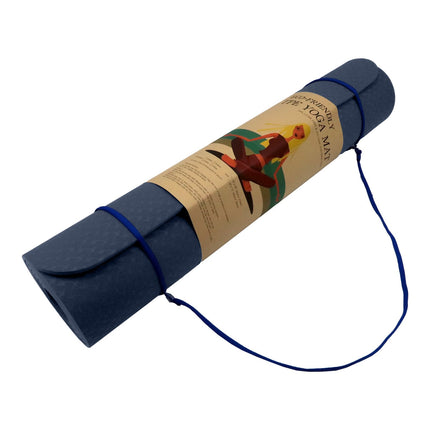 Powertrain TPE Yoga Pilates Exercise Mat 6mm - Dark Blue